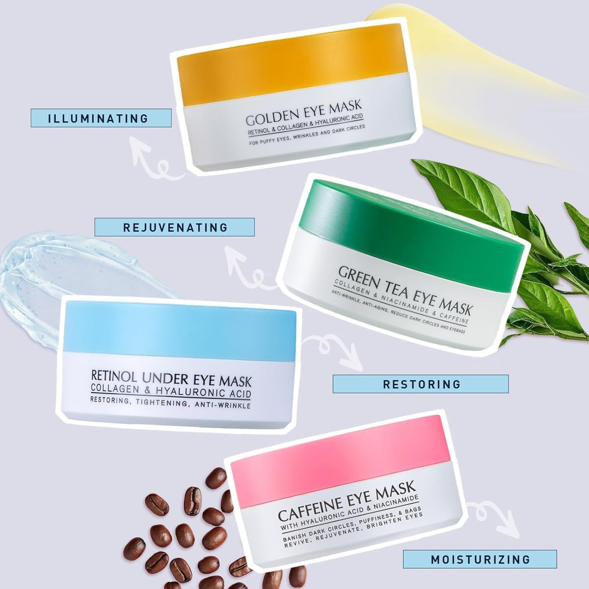 Enaskin Naturals lifestyle shot of woman applying patches for quick skincare boost