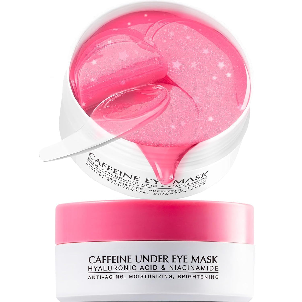 Enaskin Naturals patches in use during morning routine to reduce puffiness
