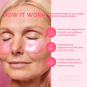 Enaskin Naturals patch applied under-eye during morning routine for refreshed look