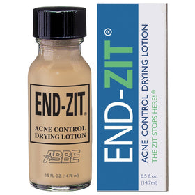End-zit front packaging showing medium/dark tinted drying lotion for quick camouflage