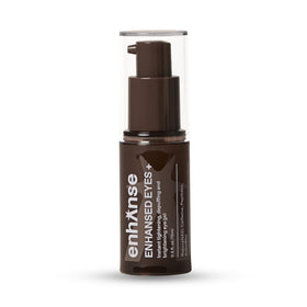ENHANSE front packaging showing eye gel bottle and clear branding, suggests quick refresh