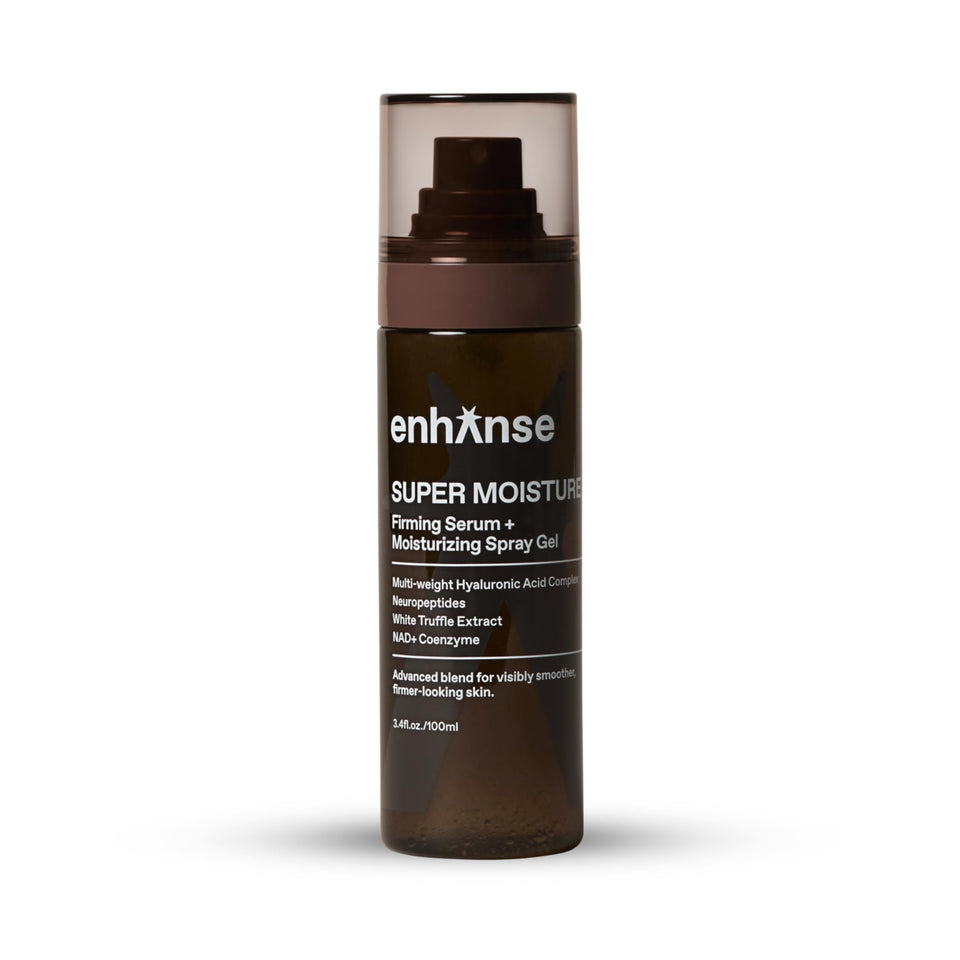 ENHANSE front bottle shot showing clear amber packaging and product name benefit