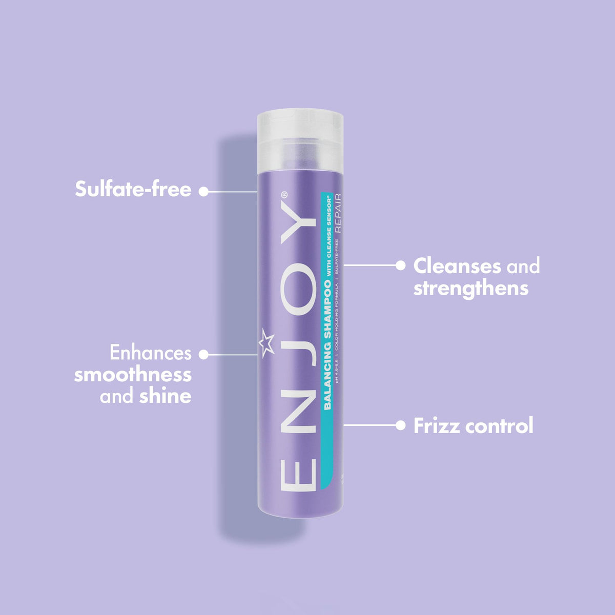 Enjoy back label close-up with ingredients and pH information benefit