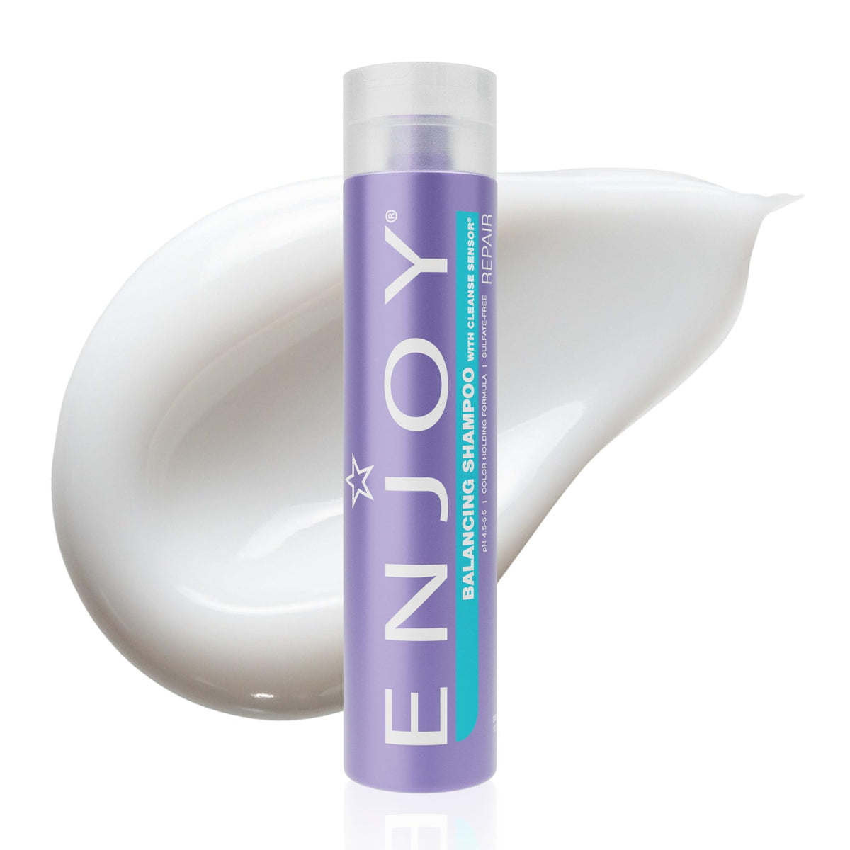 Enjoy front bottle showing label and benefit for gentle cleansing