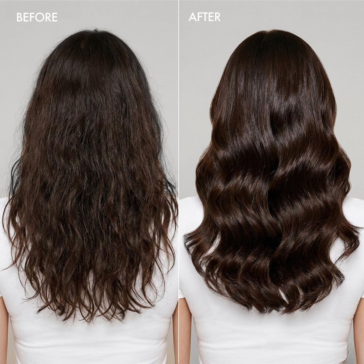 Enjoy before and after volume comparison showing increased lift and fuller finish