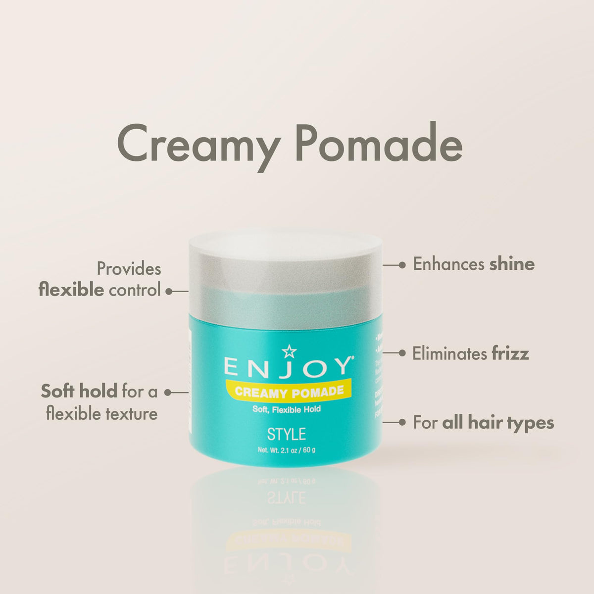Enjoy pomade creamy texture close-up showing smooth spreadability