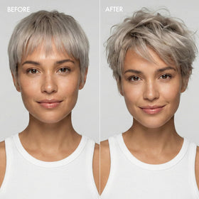 Enjoy styled hair side profile showing natural matte texture benefit