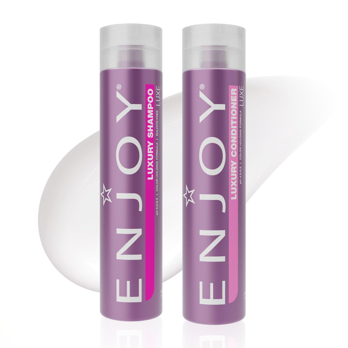 Enjoy duo front packaging showing both bottles and clear branding benefits