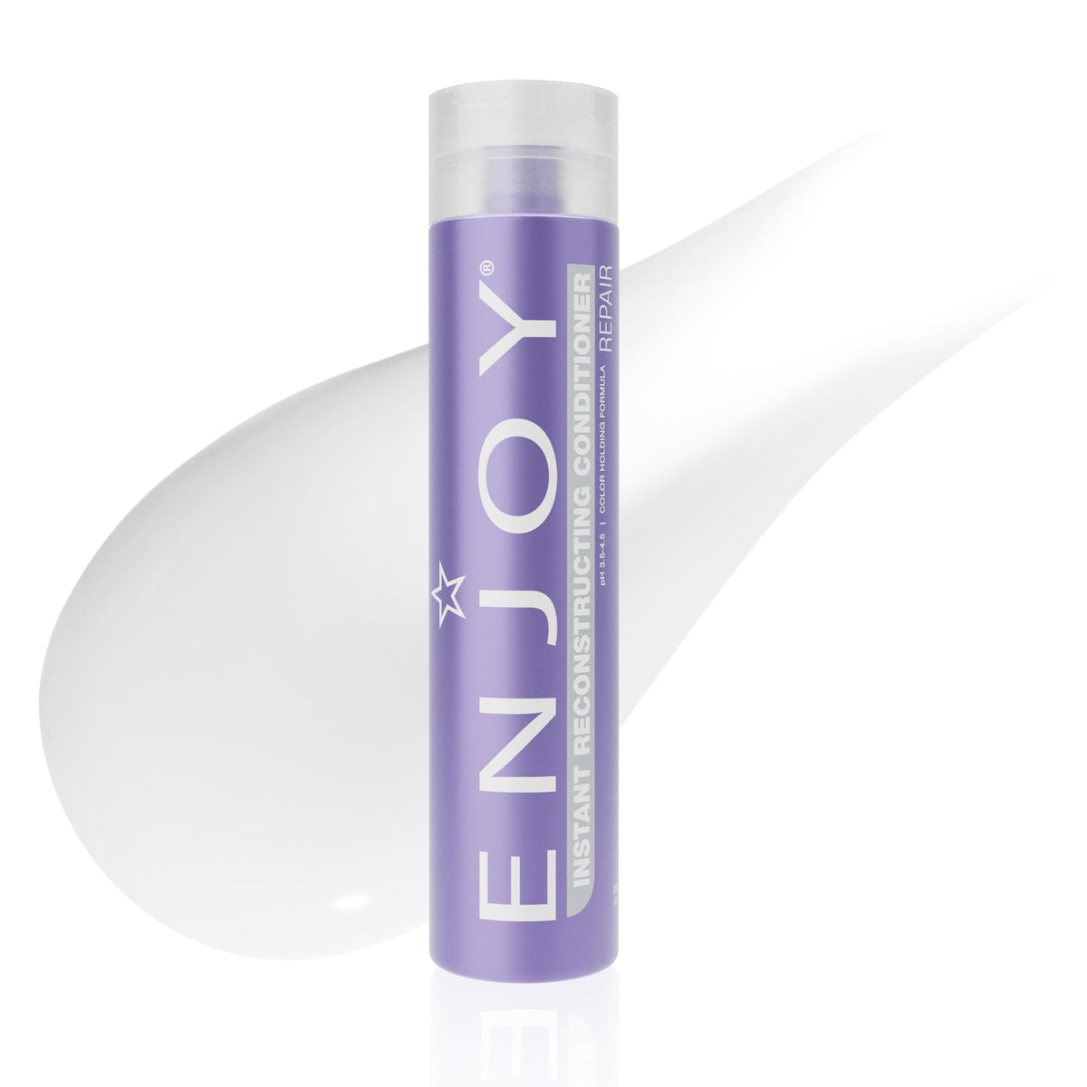 Enjoy front packaging 10 oz showing product and benefit of instant reconditioning