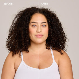 Enjoy hair mask applied in shower on towel-dried hair, shows easy detangling benefit