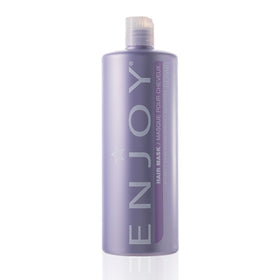 Enjoy hair mask front packaging showing jar and label, highlights large size benefit