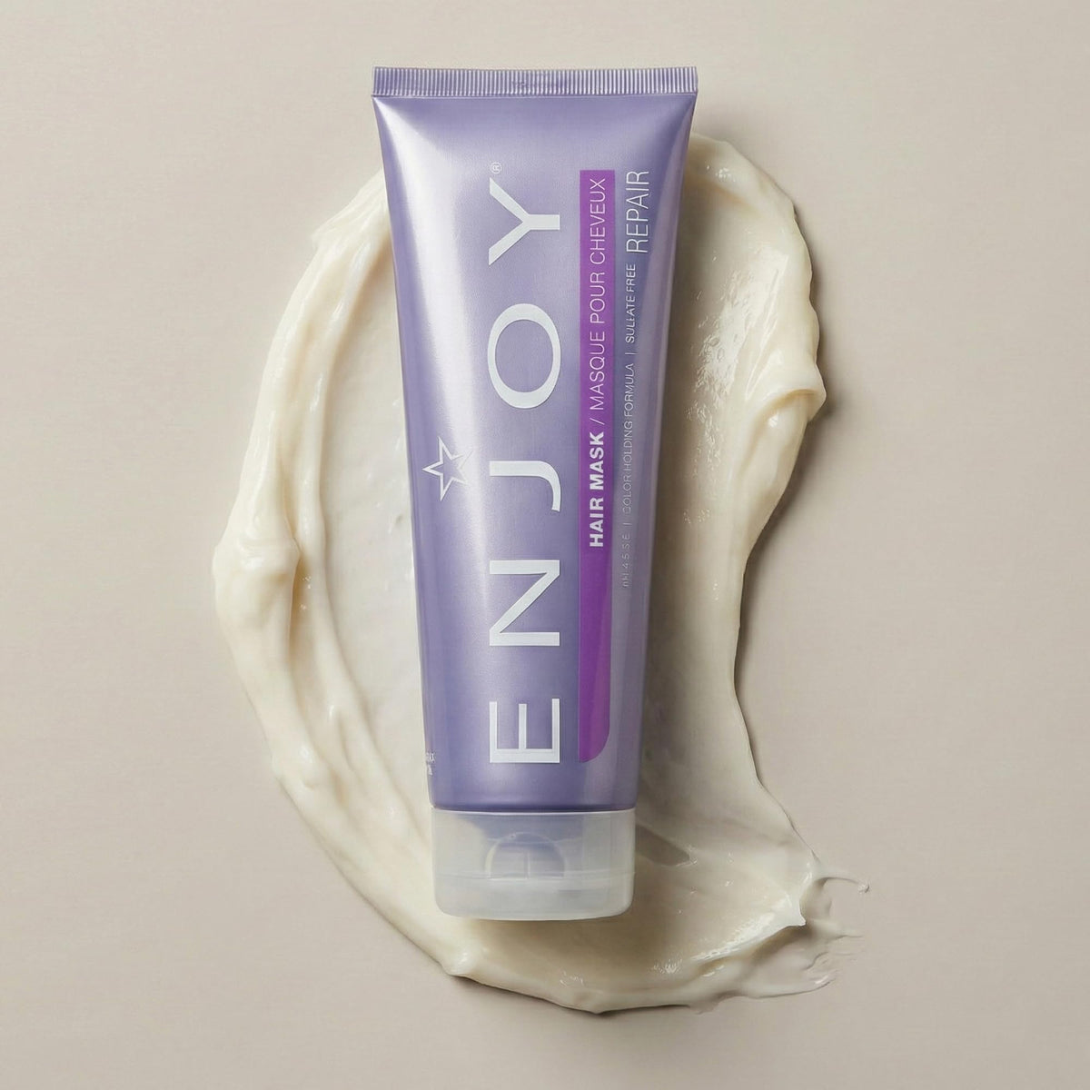 Enjoy hair mask with keratin and pea protein ingredients for strength