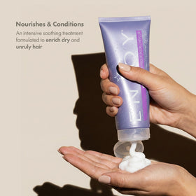 Enjoy hair mask creamy texture close-up for smooth hydration