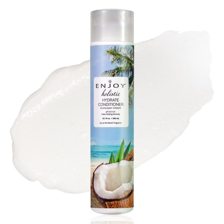 Enjoy front label showing product name and bergamot coconut scent benefit