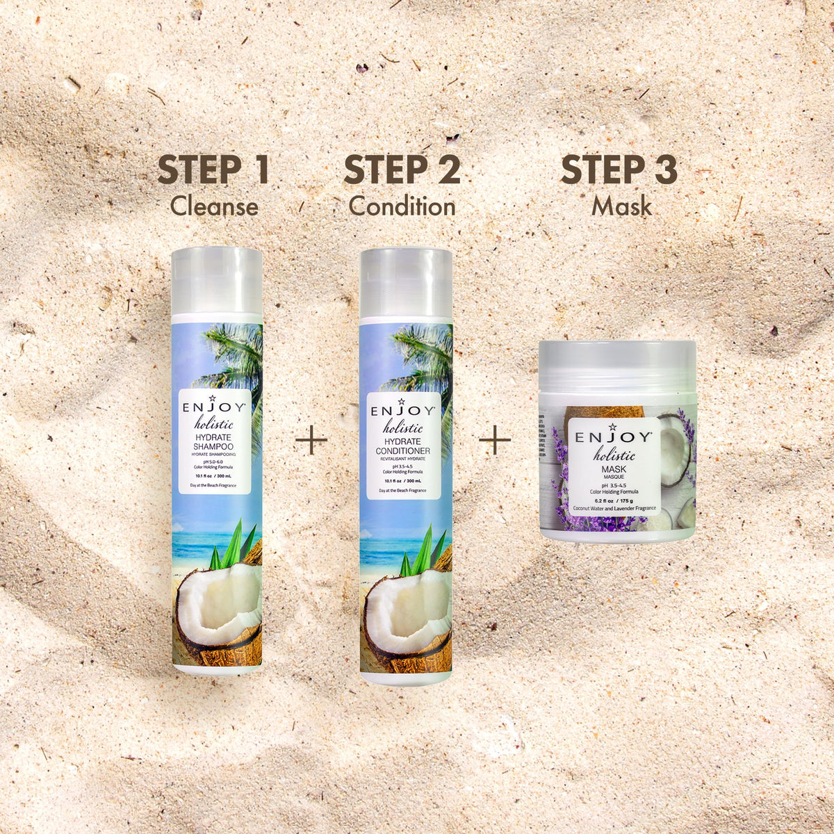 Enjoy product staged in bathroom lifestyle scene showing daily routine benefit