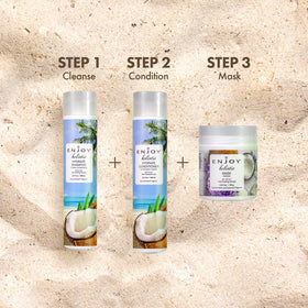 Enjoy product staged in bathroom lifestyle scene showing daily routine benefit
