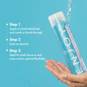 Enjoy product being applied to damp hair for detangling benefit