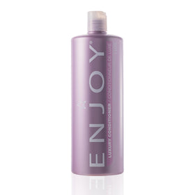 Enjoy bottle front view showing label and large 33.8 fl oz size, highlights value
