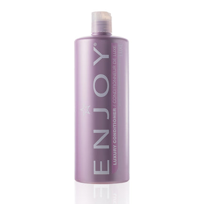 Enjoy bottle front view showing label and large 33.8 fl oz size, highlights value