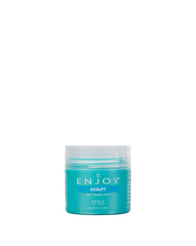 Enjoy Sculpt front jar showing compact travel-friendly packaging and brand