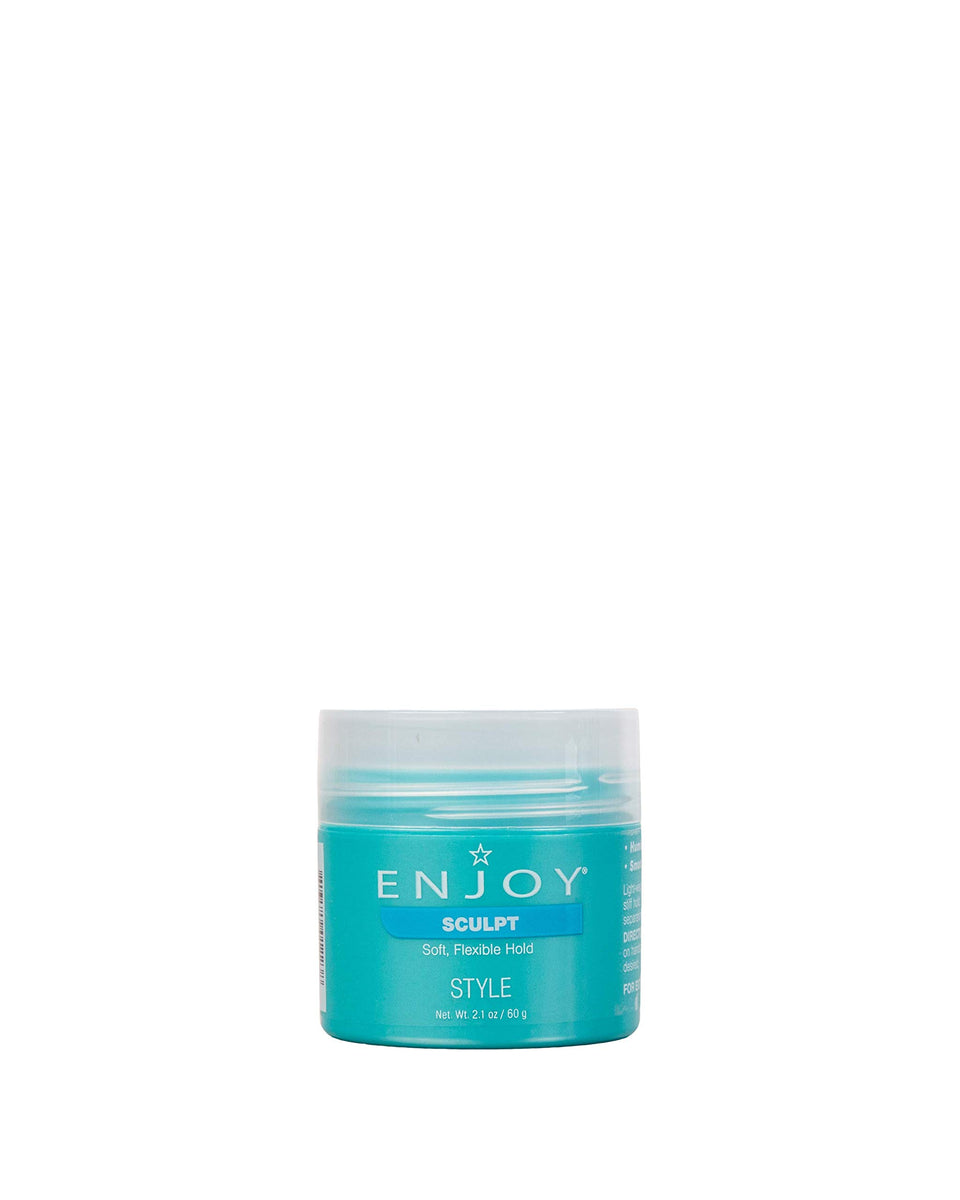 Enjoy Sculpt front jar showing compact travel-friendly packaging and brand