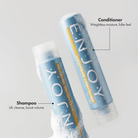 Enjoy shampoo close-up texture illustrating gentle cleansing benefit