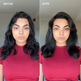 Application of Enjoy shampoo to scalp showing massage for stimulated, refreshed feeling