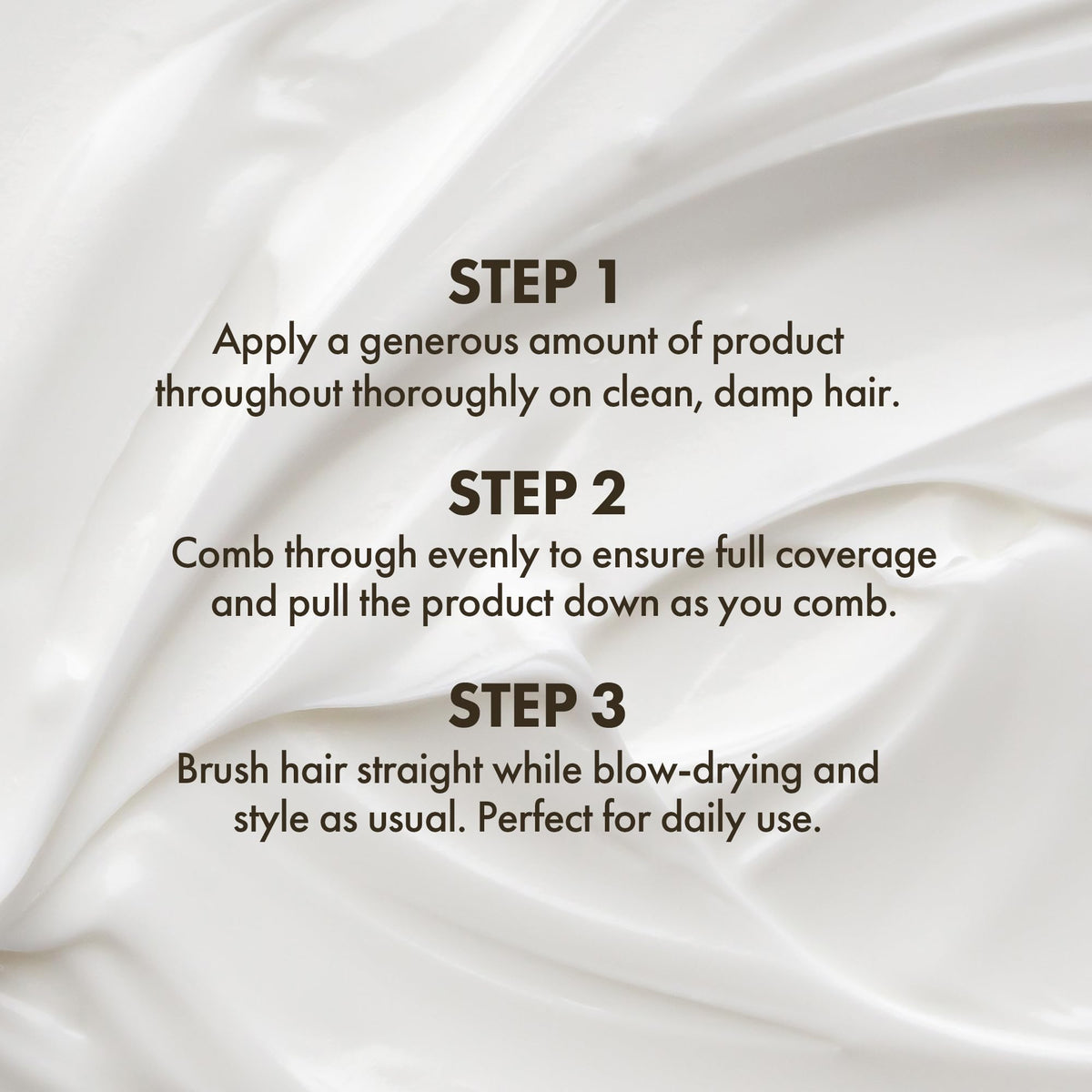 Enjoy finished styled hair in lifestyle setting showing polished, natural shine