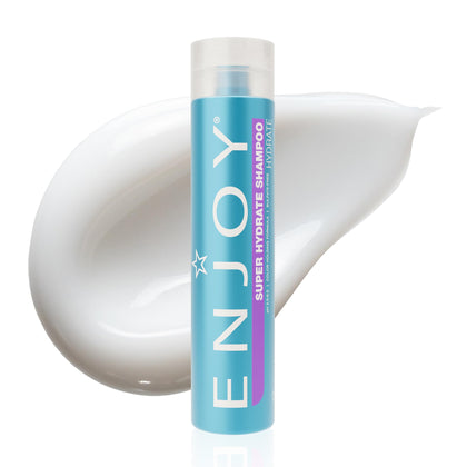 Enjoy shampoo front bottle showing label and product benefits