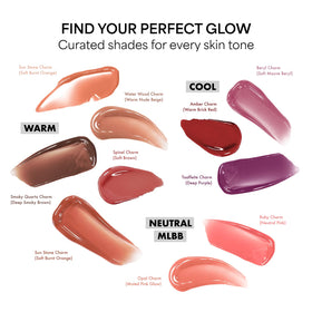 ENTROPY MAKE UP cheek swatch blended for dewy, natural flush