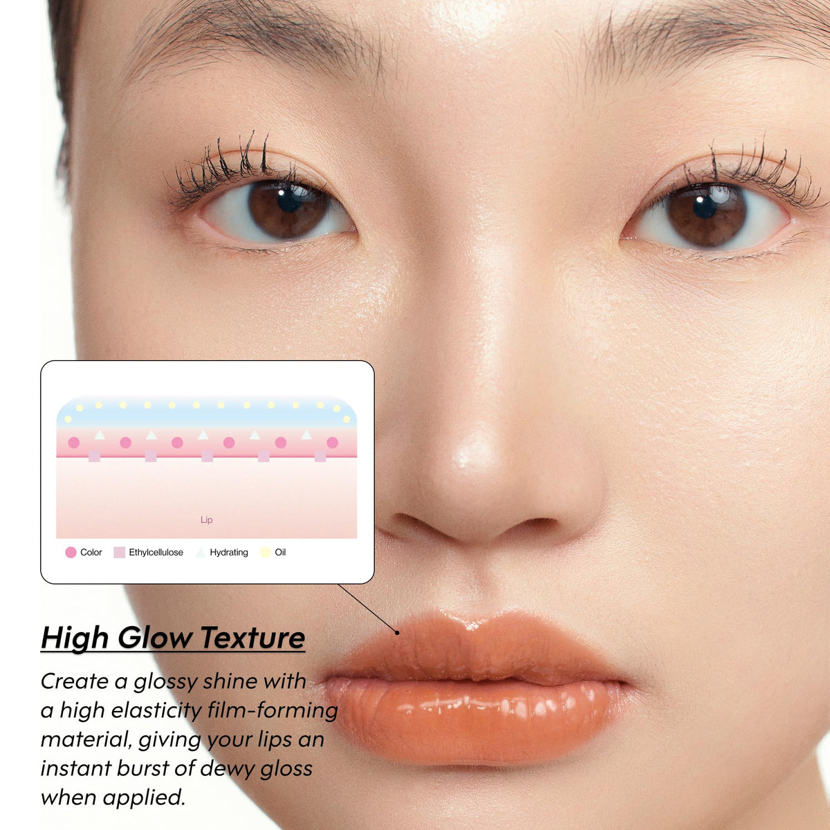 ENTROPY MAKE UP on lips and cheeks showing multi-use convenience and natural glow