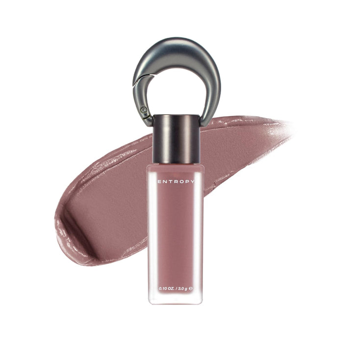 ENTROPY MAKE UP front packaging showing sleek tube and Pena Gem shade benefit portability