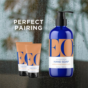 EO product on bathroom vanity suggesting everyday ritual and eco values