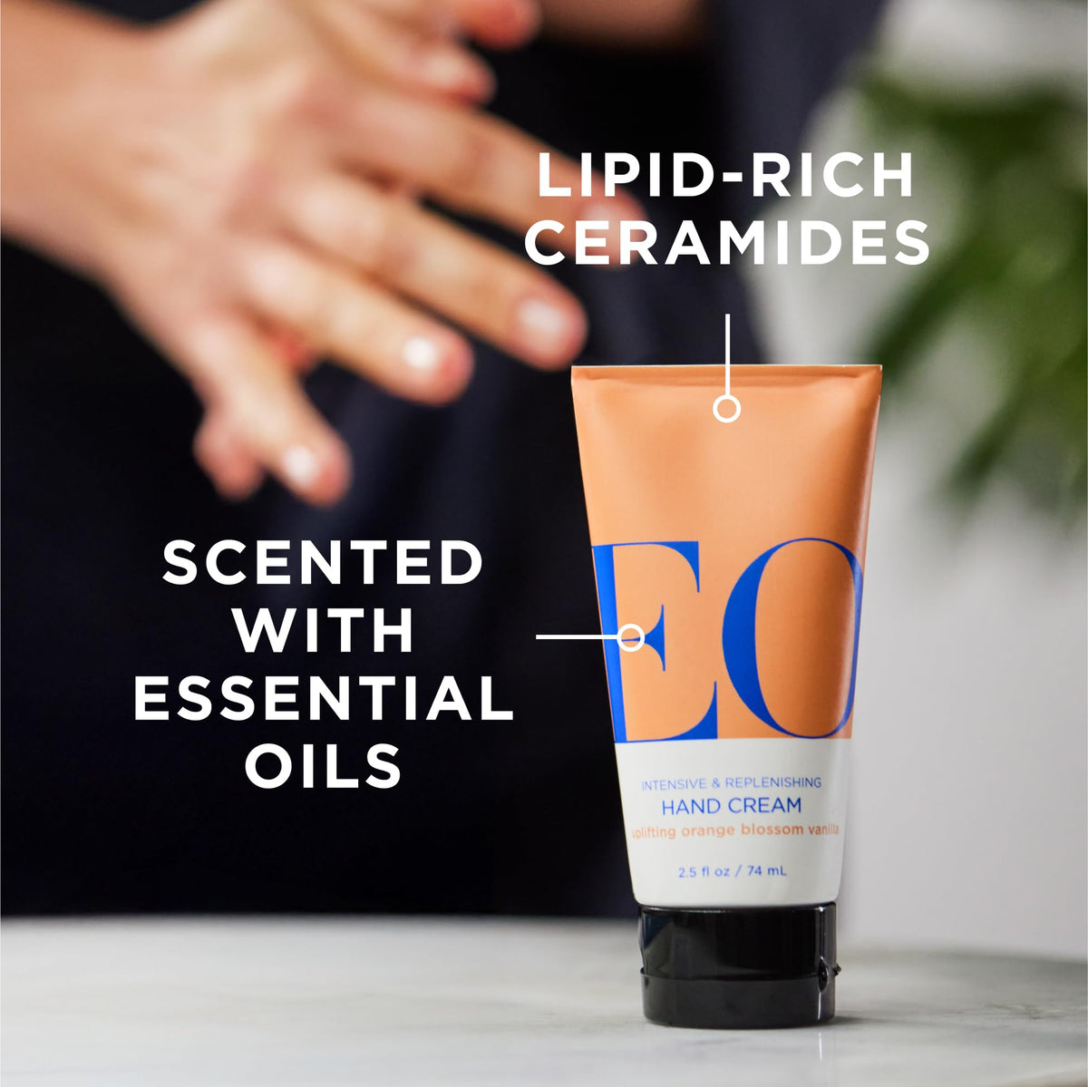 EO close-up of cream texture highlighting smooth absorbent hydration