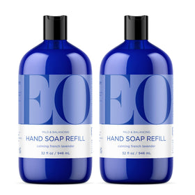 EO front packaging showing two 32 ounce bottles and restful lavender scent benefit