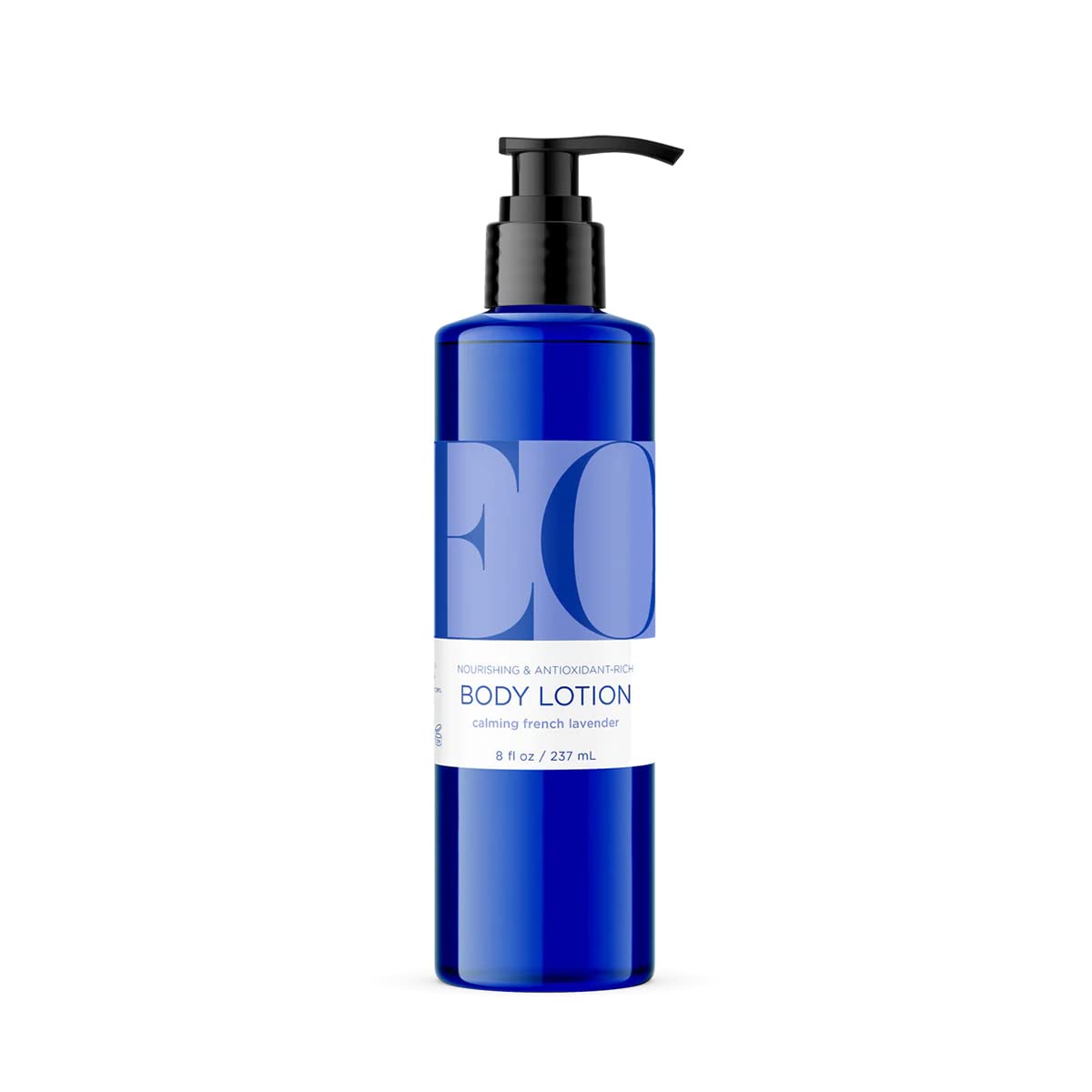 EO front packaging showing two lavender-scented bottles and calming benefit