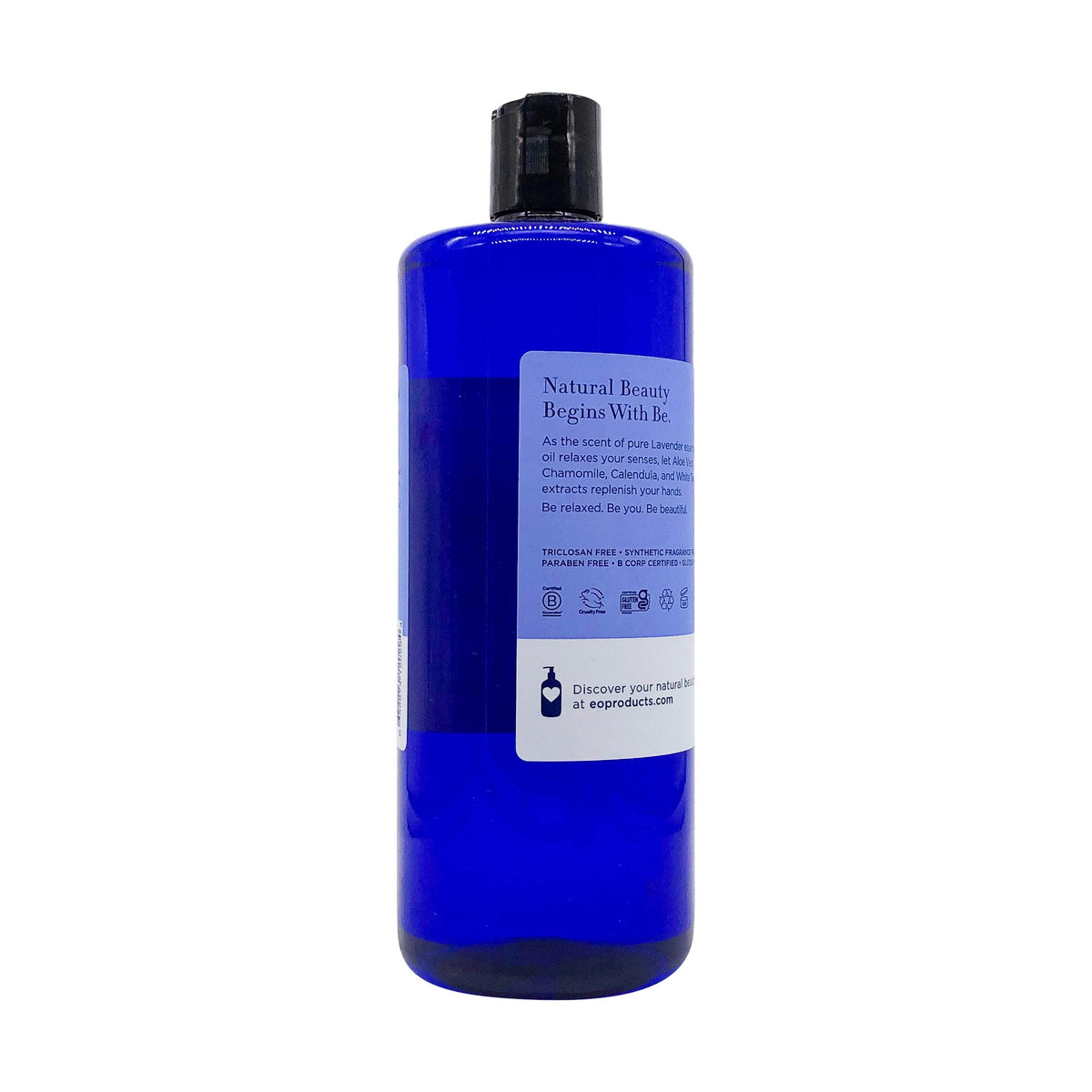 EO lifestyle shot of handwashing with French Lavender for a calming routine
