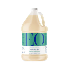 EO grapefruit mint shampoo front packaging showing gallon refill and branding benefit hydration