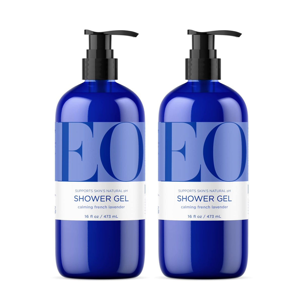 EO lavender front packaging showing dual 16 oz bottles and calming label benefit