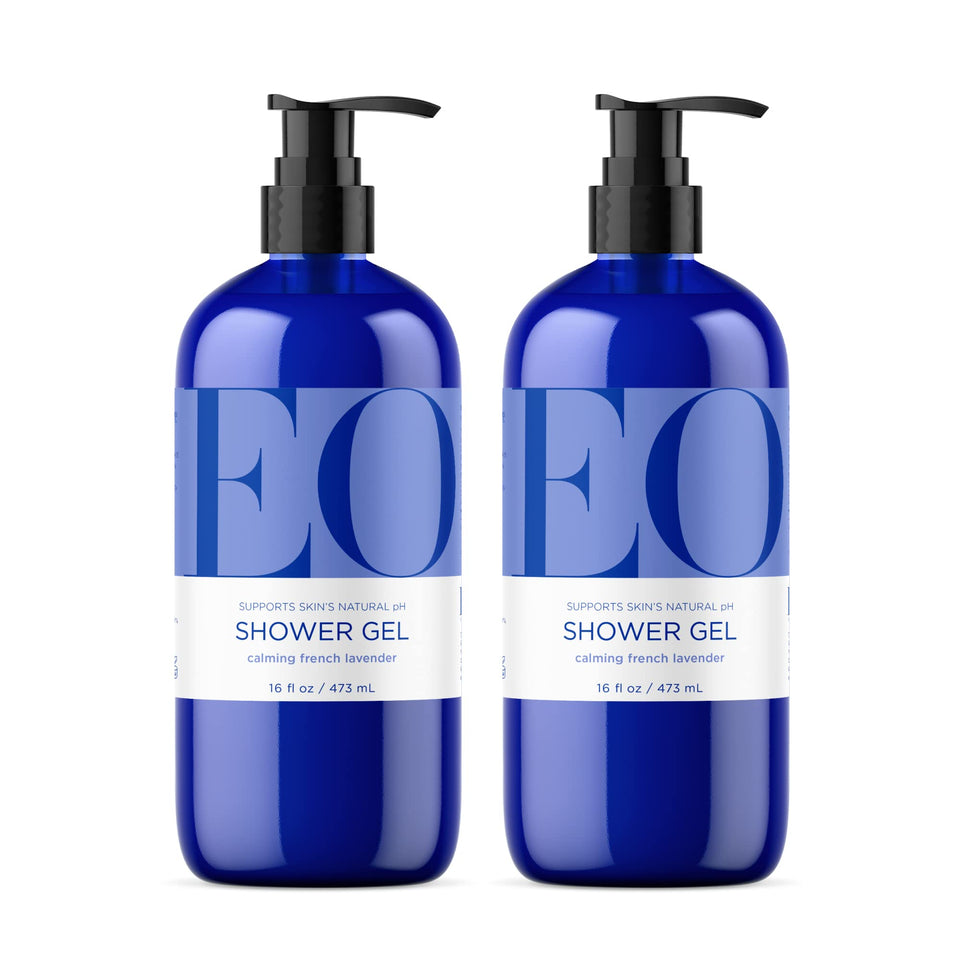 EO lavender front packaging showing dual 16 oz bottles and calming label benefit
