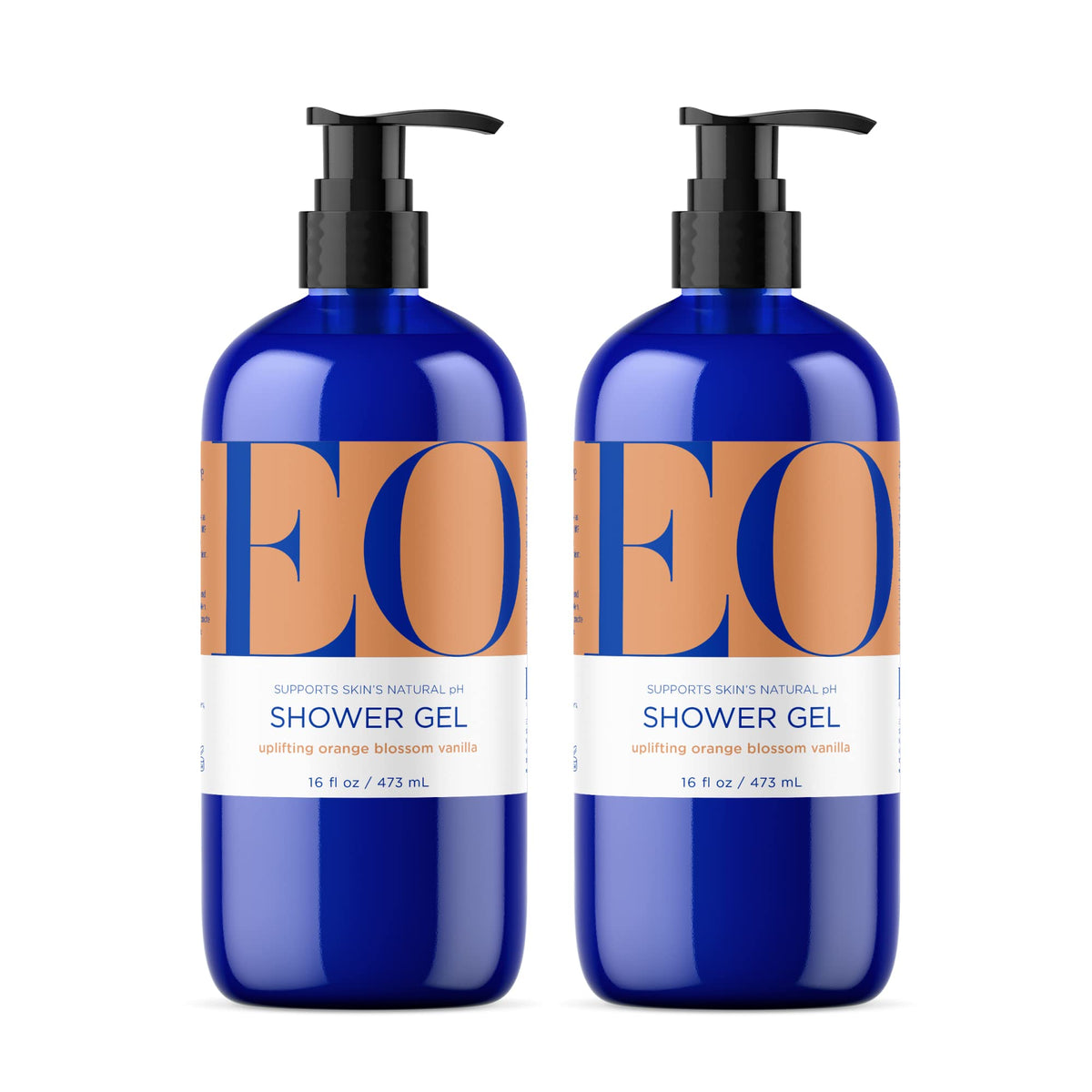 EO front packaging showing two 16 oz bottles and scent benefit