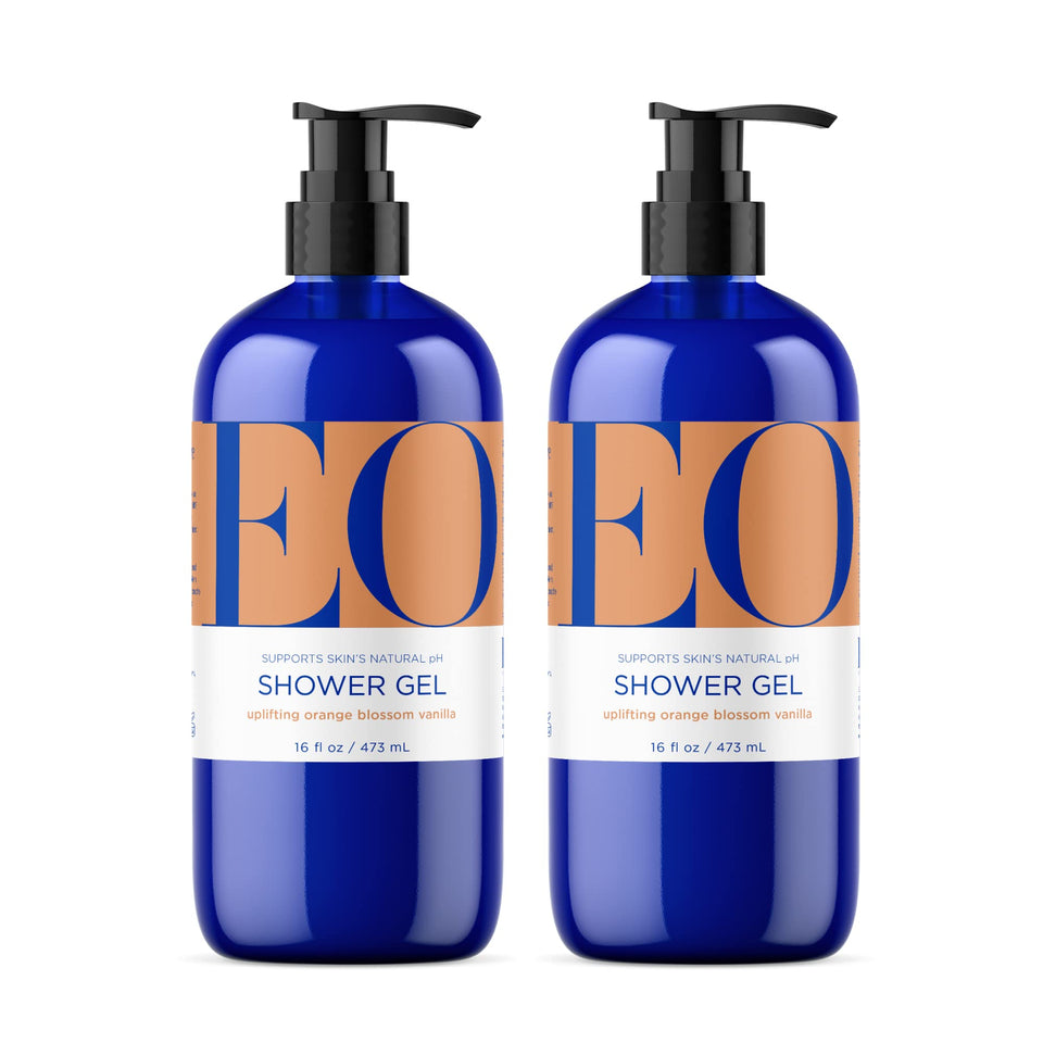 EO front packaging showing two 16 oz bottles and scent benefit
