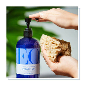 EO in-shower use scene showing refreshing, aromatic experience