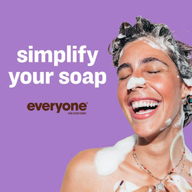 Close-up foam texture of EO soap showing creamy lather and gentle cleanse