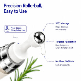 Eoiroa in-use on scalp illustrating targeted application to thinning areas