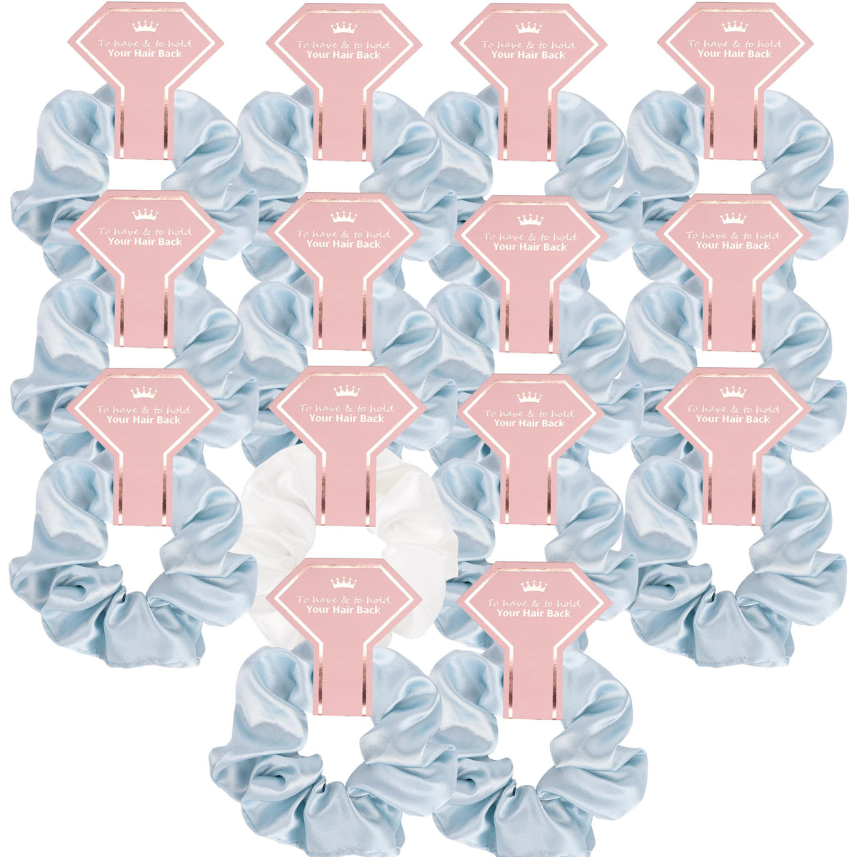 EOLUCC front packaging with white and baby blue scrunchies, gift-ready