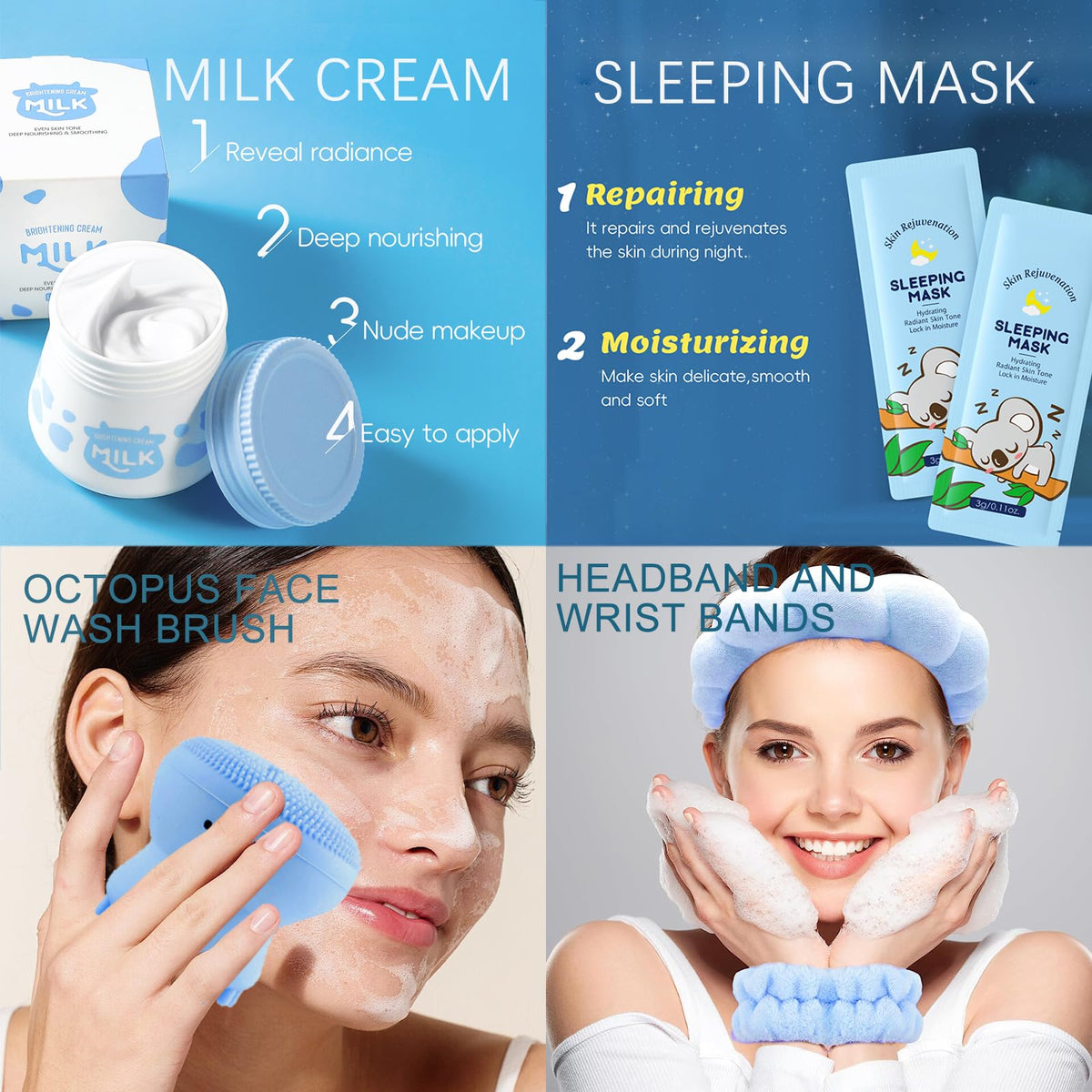 EONFAVE cleanser and moisturizing cream close-up showing smooth milk-like texture