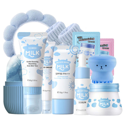 EONFAVE front packaging showing full milk skin care set and gift-ready box