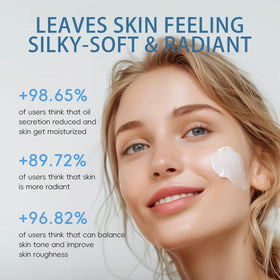 EONFAVE milk serum texture on hand demonstrating lightweight hydration