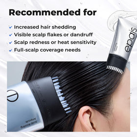 EPAIS before and after scalp visual showing reduced visible flakes over time
